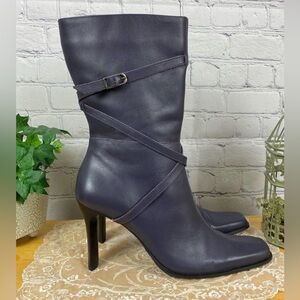 Paola Ruggeri Vintage purple leather heel boots size 8.5